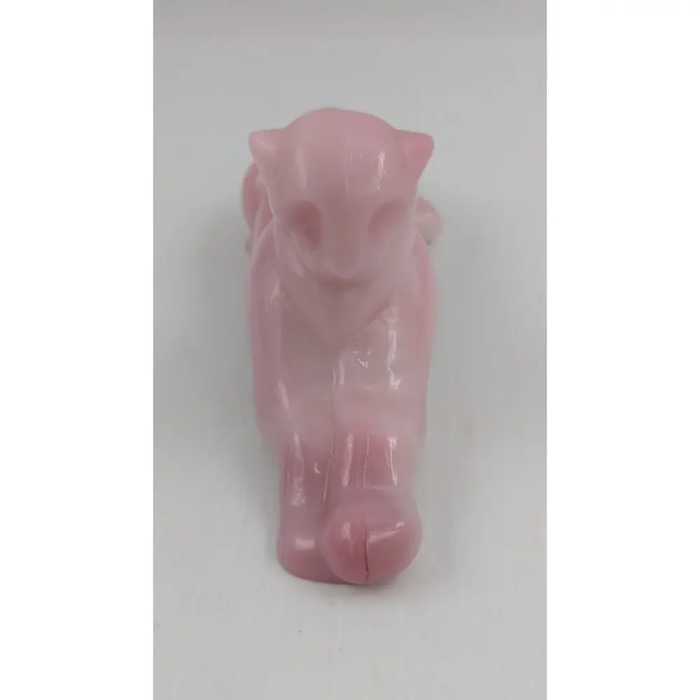 Heisey by Fenton Pink Rosalene Glass Panther Tiger Figurine Limited Edition #364 - Picture 2 of 10